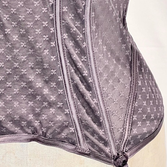 Chantal Thomass corset lingerie teddy shapewear garter belt clip chocolate brown - Picture 10 of 17